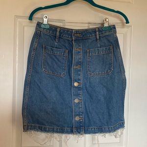 Button Up Jean Skirt
